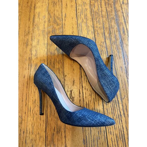 Kate Spade Shoes Womens Size 7B Blue Pointed Toe High Heel Pumps Made Italy - Picture 8 of 8